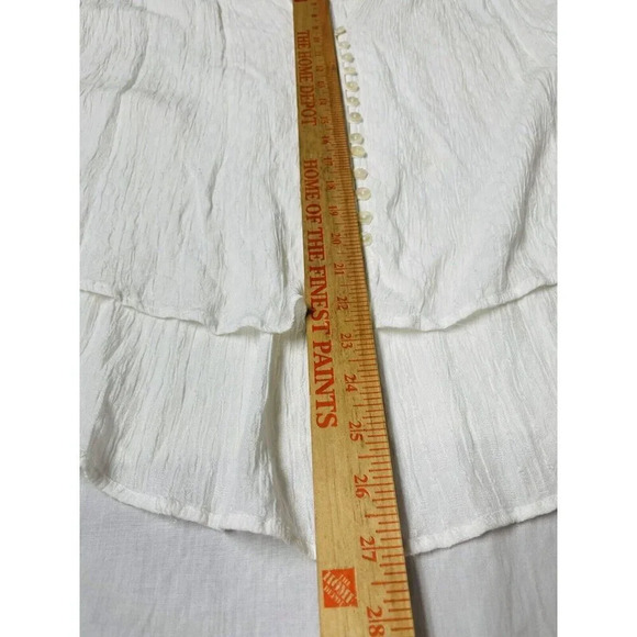 Free People Peasant Blouse S Embroidered Metallic Boho Relaxed Button Up Texture - Picture 11 of 13